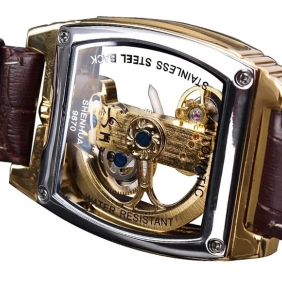 Automatic Watches Stainless Steel Waterproof Men's Skeleton Watch Luxury Hollow Mechanical Watch